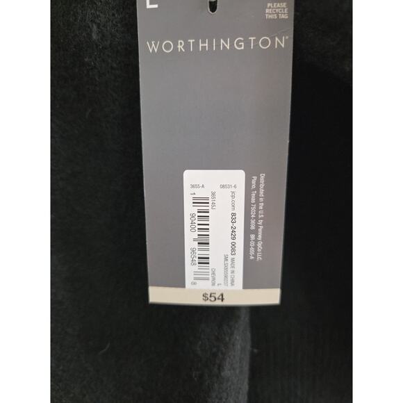 Worthington Womens Long Sleeve Black & White Chevron Soft Sweater Large Nwt - Picture 7 of 10